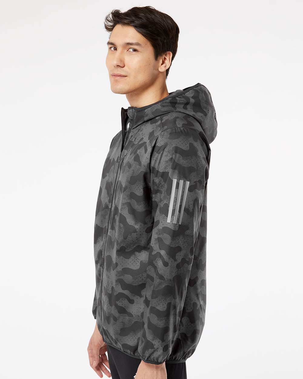 Adidas A524 Hooded Full-Zip Windbreaker #colormdl_Grey Six/ Black