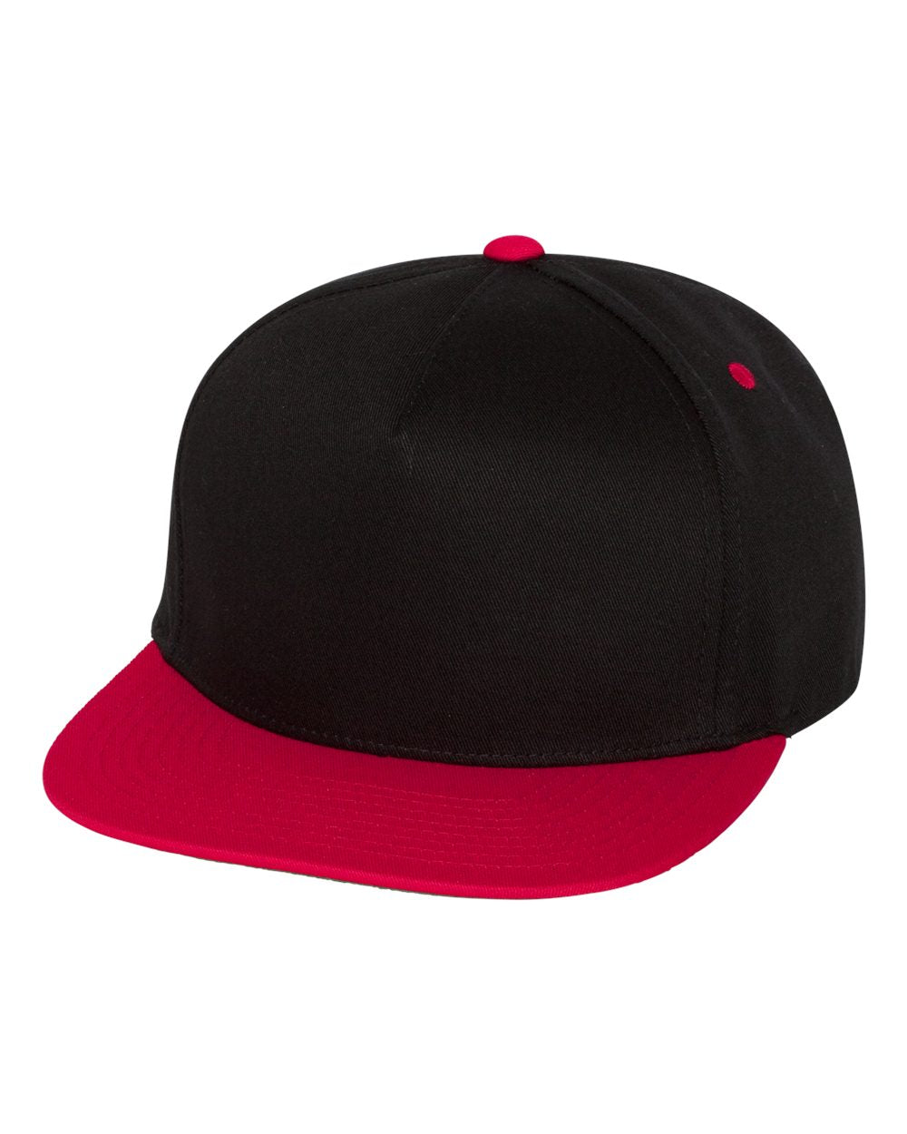 Black and Red Color Flat Bill Cap