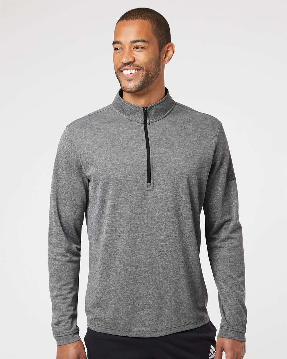 Adidas A401 Lightweight Quarter-Zip Pullover #colormdl_Black Heather