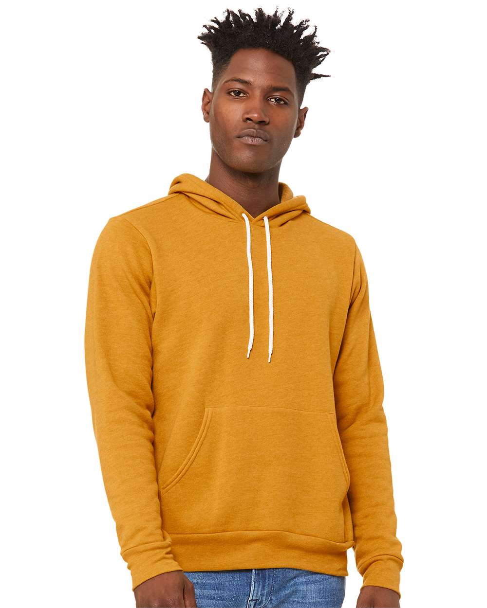 BELLA + CANVAS Unisex Sponge Fleece Hoodie 3719 #colormdl_Heather Mustard