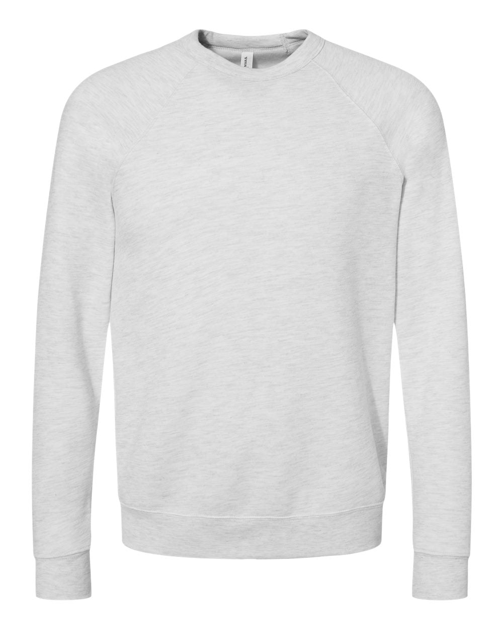 BELLA + CANVAS Unisex Sponge Fleece Raglan Crewneck Sweatshirt 3901 Ash Color Unisex Sponge Fleece Raglan Crewneck Sweatshirt