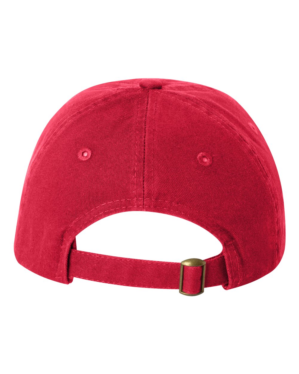 Red Color Valucap Small Fit Bio-Washed Dad's Cap Back View