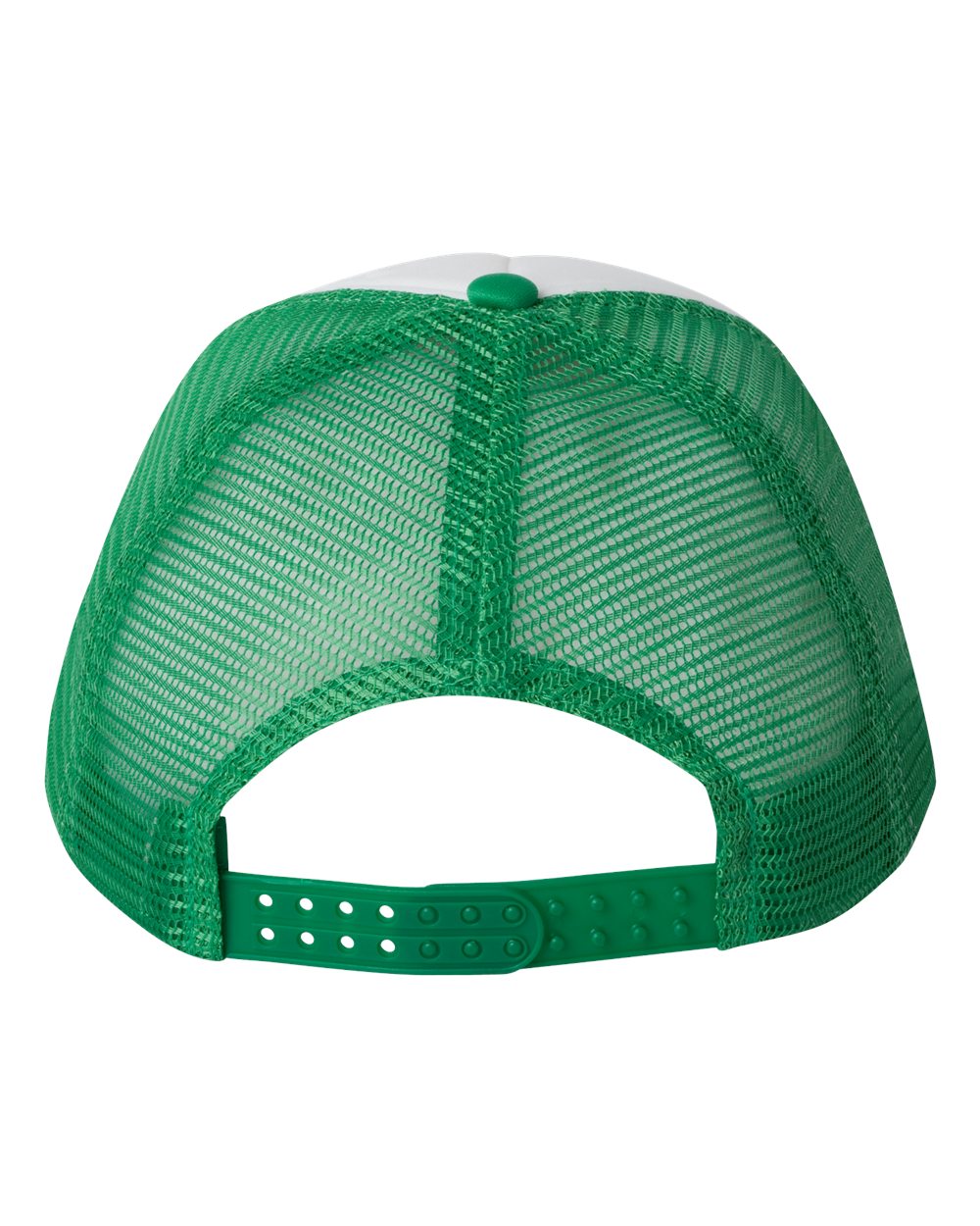 White and Kelly Color Mesh-Back Trucker Cap