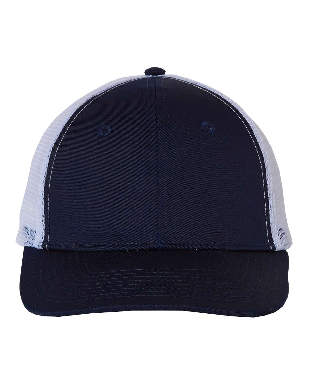 Navy and White Color Valucap Mesh-Back Trucker Cap