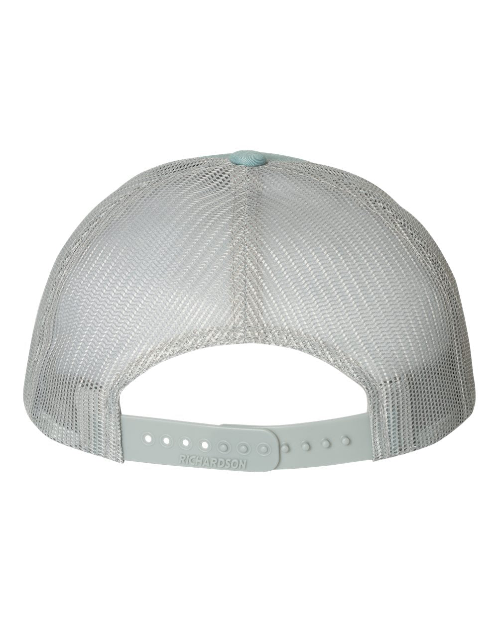 Smoke Blue and Aluminum Color Richardson Low Pro Trucker Cap Back View