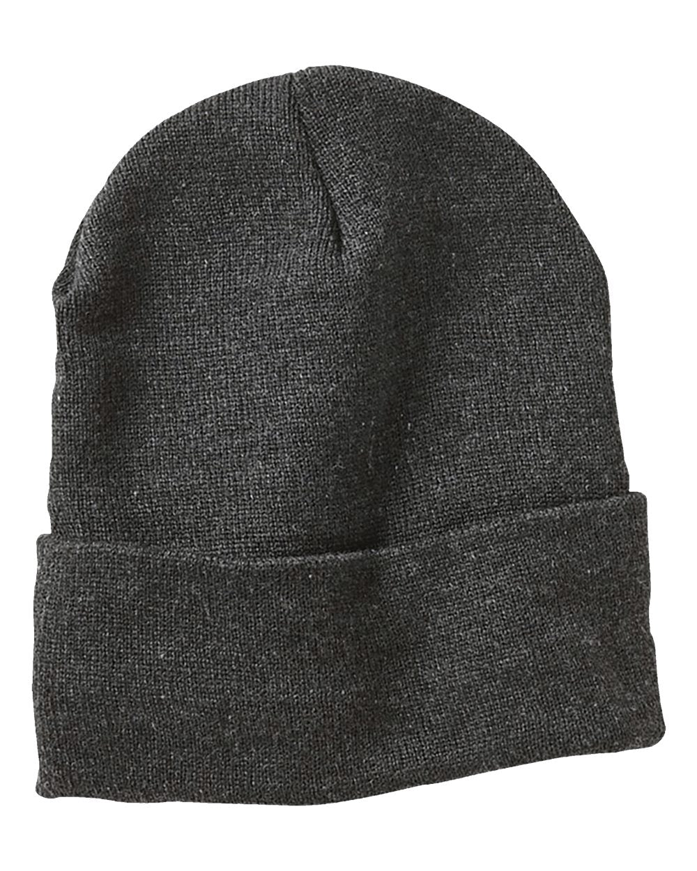 Heather Charcoal Color Sportsman Fleece Lined 12" Cuffed Beanie