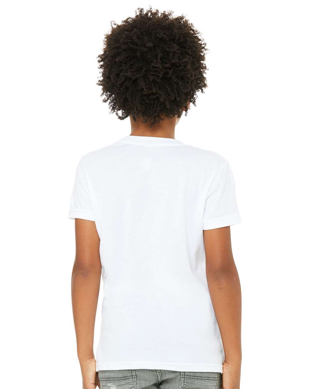 BELLA + CANVAS Youth CVC Unisex Jersey Tee 3001YCVC #colormdl_Solid White Blend