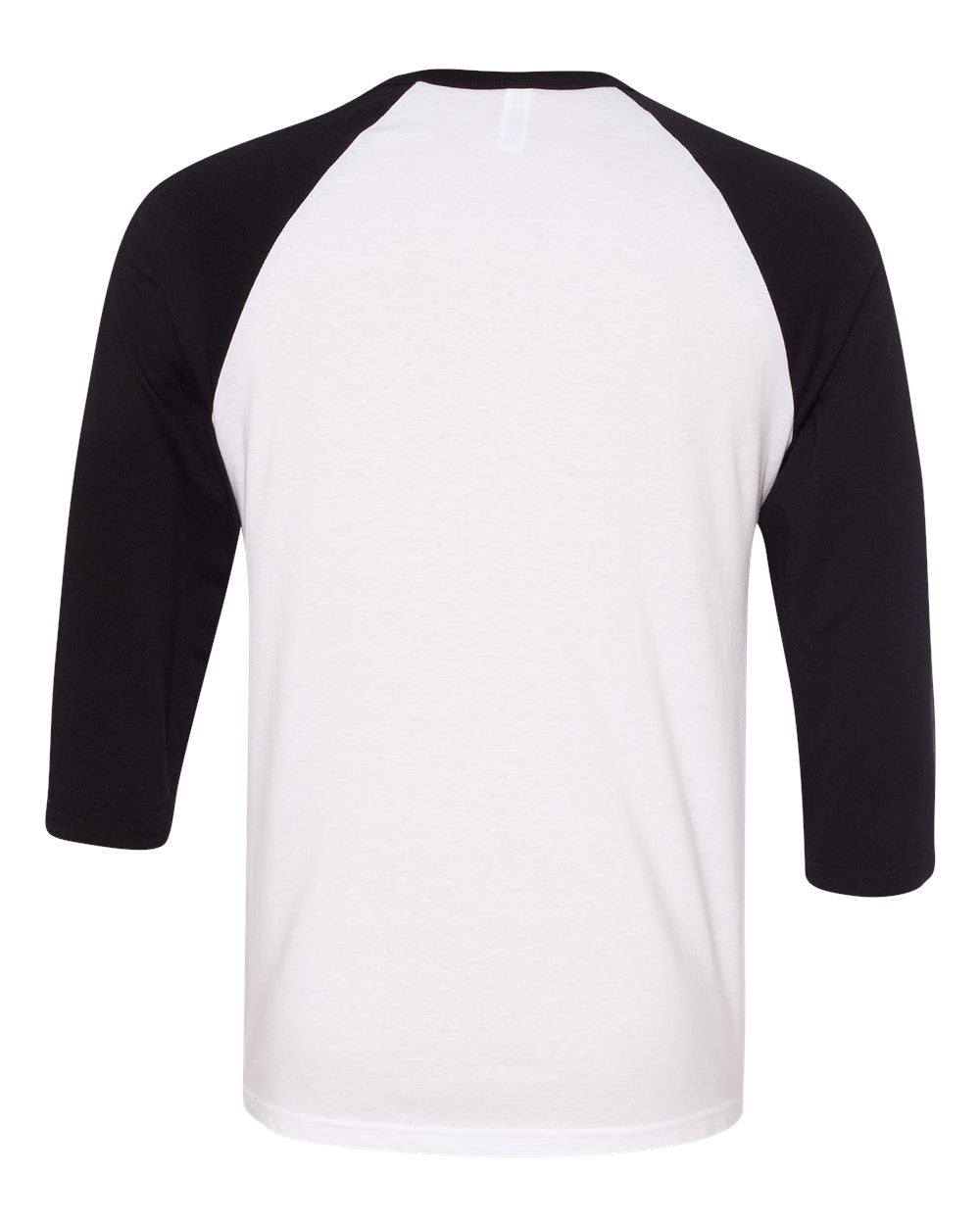 White and Black Color Unisex Three-Quarter Sleeve Baseball Tee