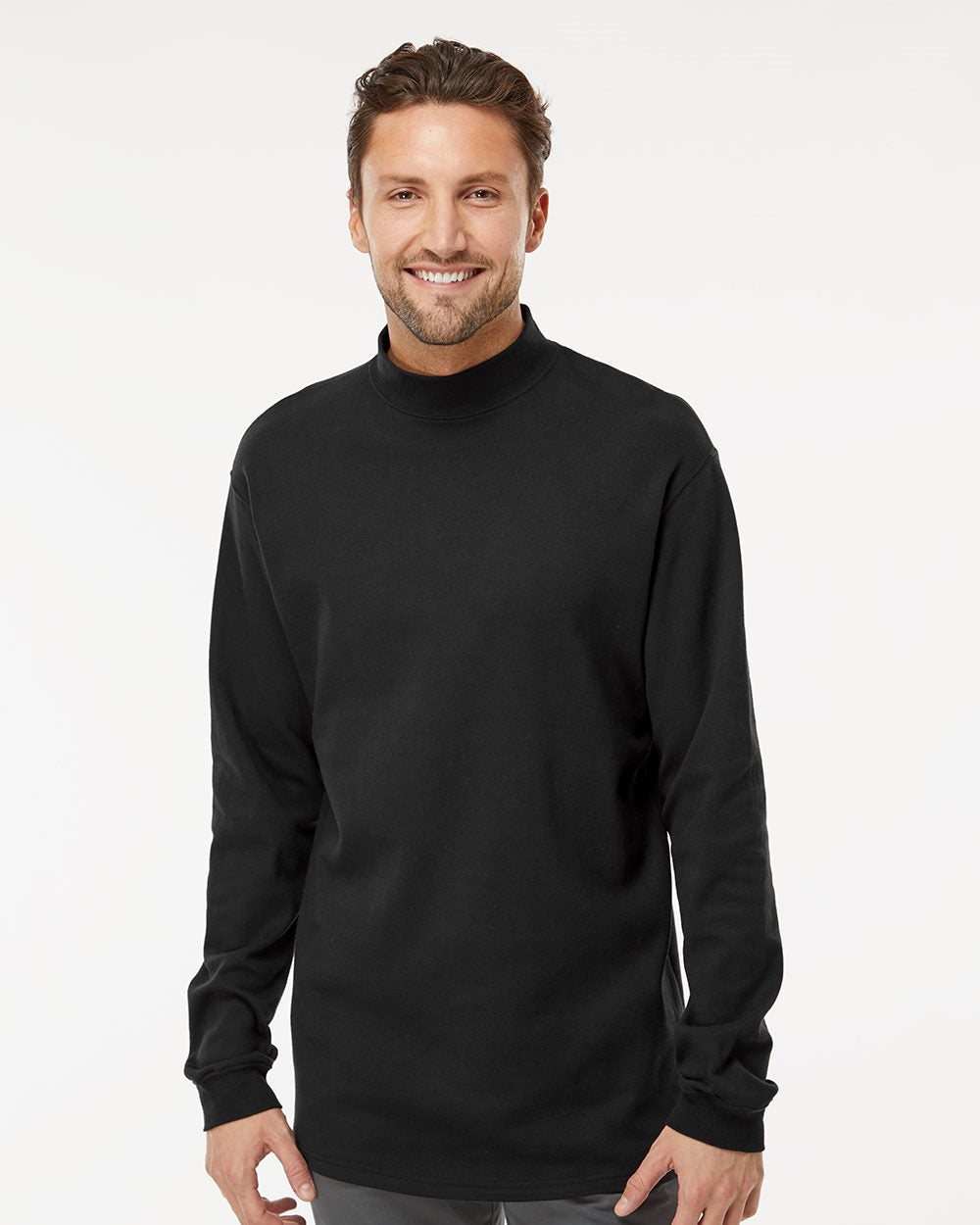 King Fashion Jersey Interlock Mockneck Long Sleeve T-Shirt KF4600