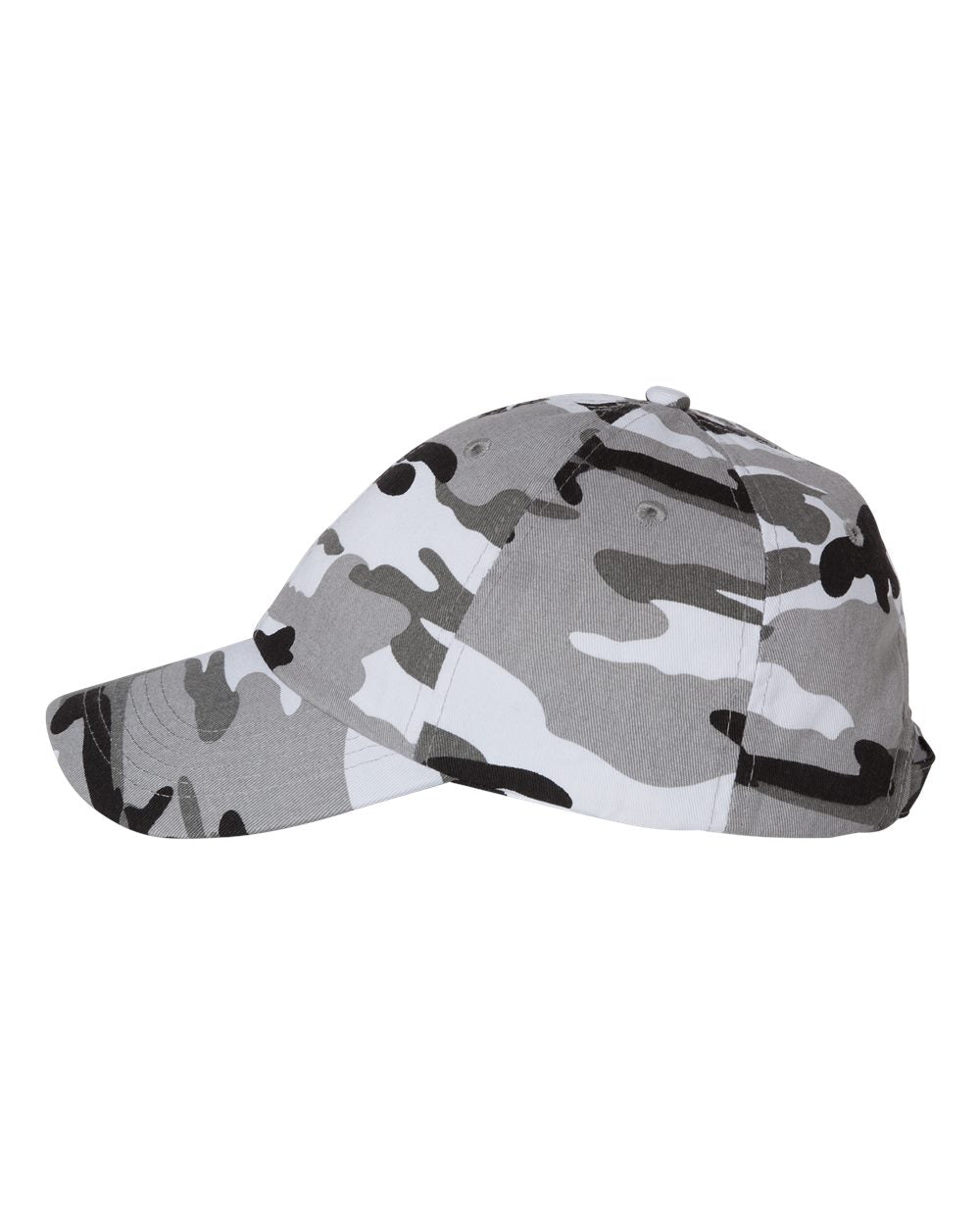 Grey Camo Color Adult Bio-Washed Classic Dad’s Cap Side View