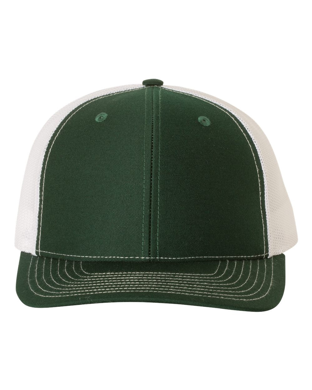 Dark Green and White Color Adjustable Snapback Trucker Cap
