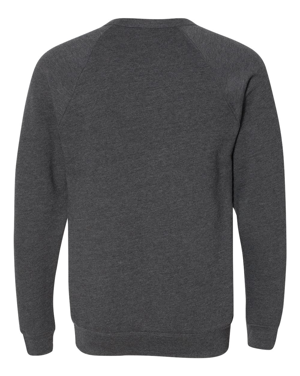 Dark Grey Heather Color Unisex Sponge Fleece Raglan Crewneck Sweatshirt