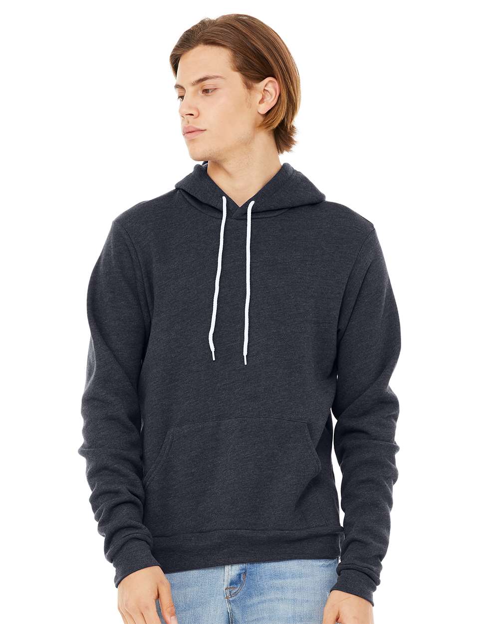 BELLA + CANVAS Unisex Sponge Fleece Hoodie 3719 #colormdl_Heather Navy