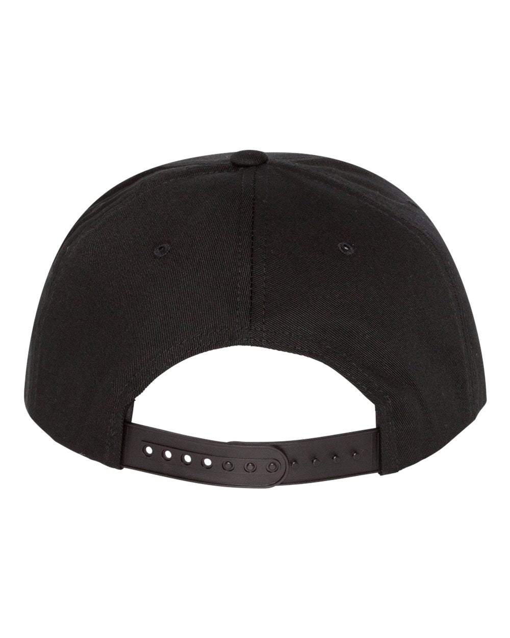 Black Color Flat Bill Cap Back View