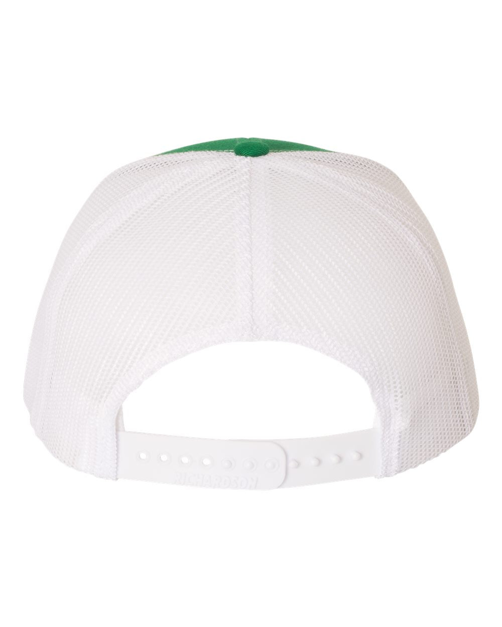 Kelly and White Adjustable Snapback Trucker Cap Back View