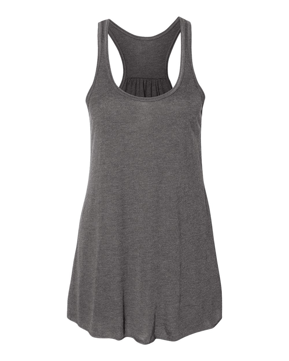 Dark Grey Heather Coral Color Women's Flowy Racerback Tank