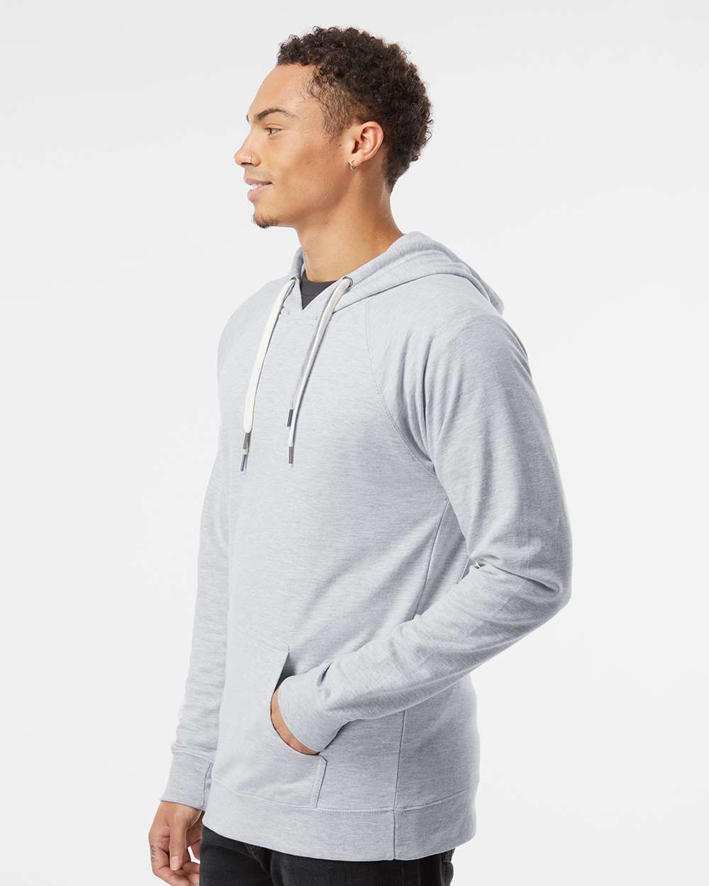 Independent Trading Co. Icon Unisex Lightweight Loopback Terry Hooded Sweatshirt SS1000 #colormdl_Athletic Heather