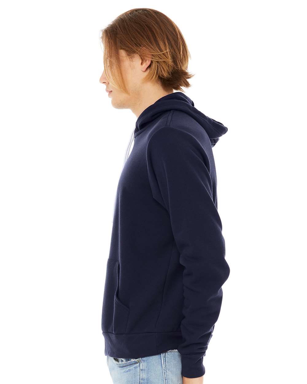BELLA + CANVAS Unisex Sponge Fleece Hoodie 3719 mdl Navy Color Unisex Sponge Fleece Hoodie