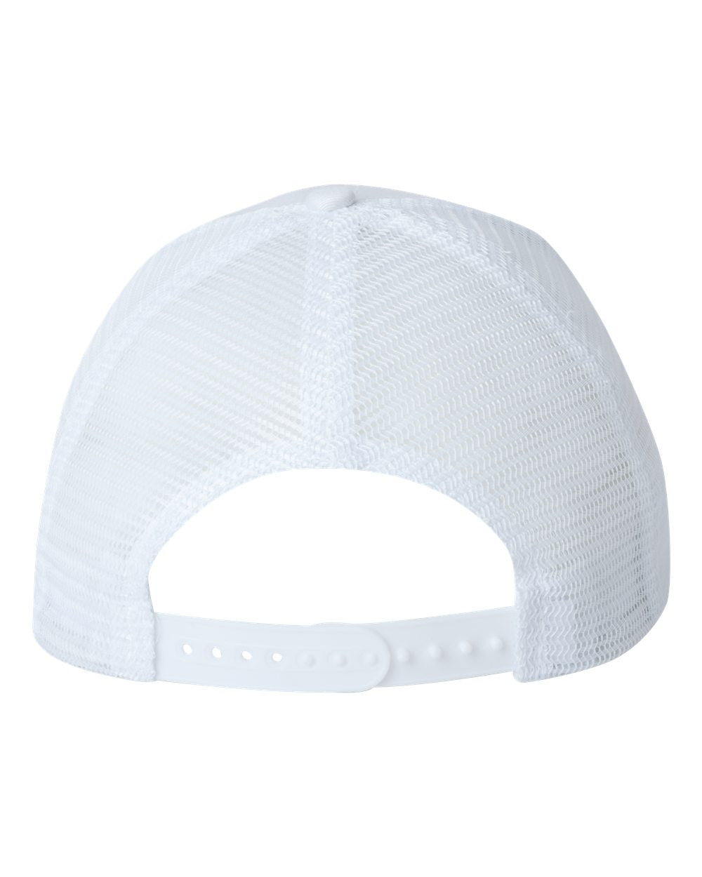 White Color Valucap Mesh-Back Trucker Cap Back View