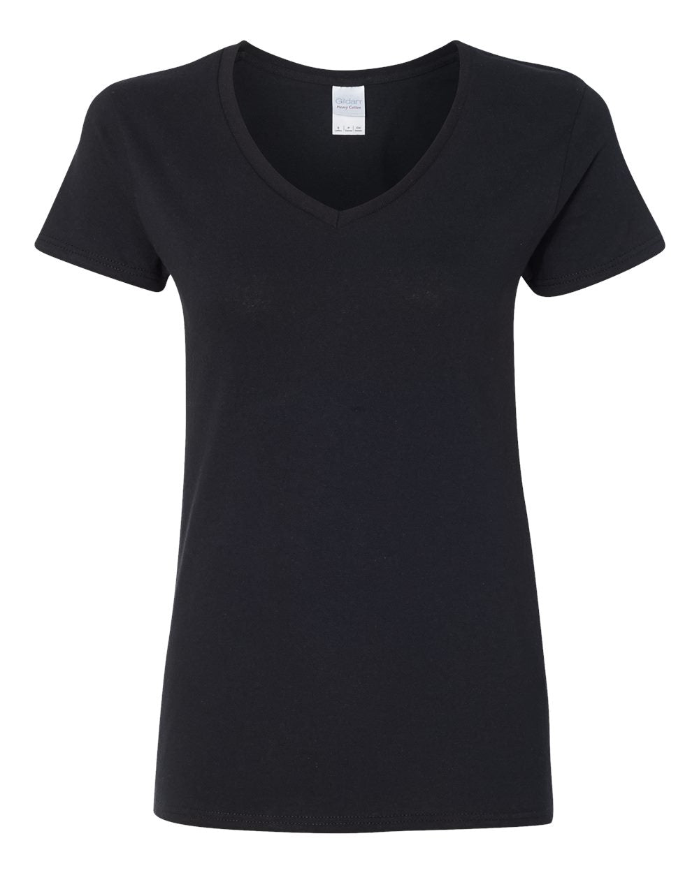Gildan Heavy Cotton™ Women’s V-Neck T-Shirt 5V00L #color_Black
