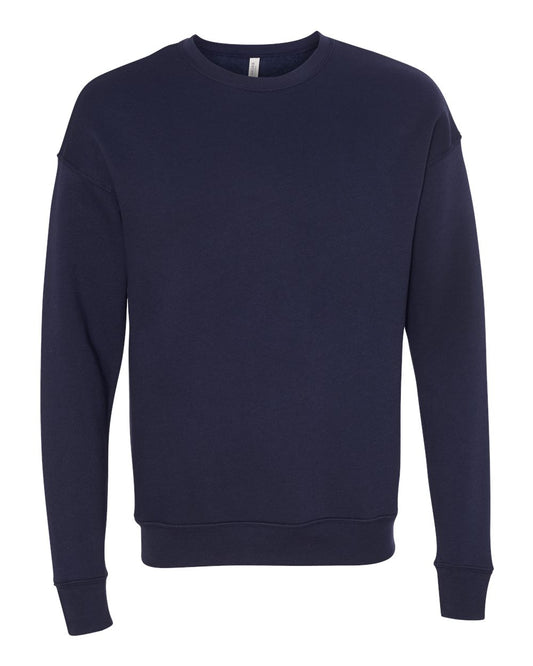 Navy Color Unisex Sponge Fleece Drop Shoulder Crewneck Sweats