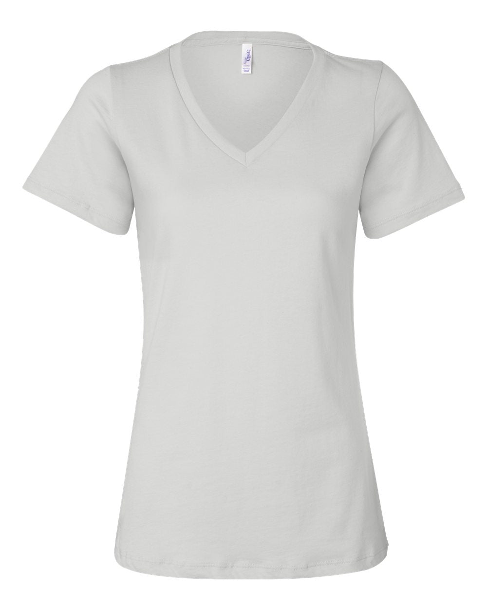 White Color Women’s Relaxed Jersey V-Neck Tee