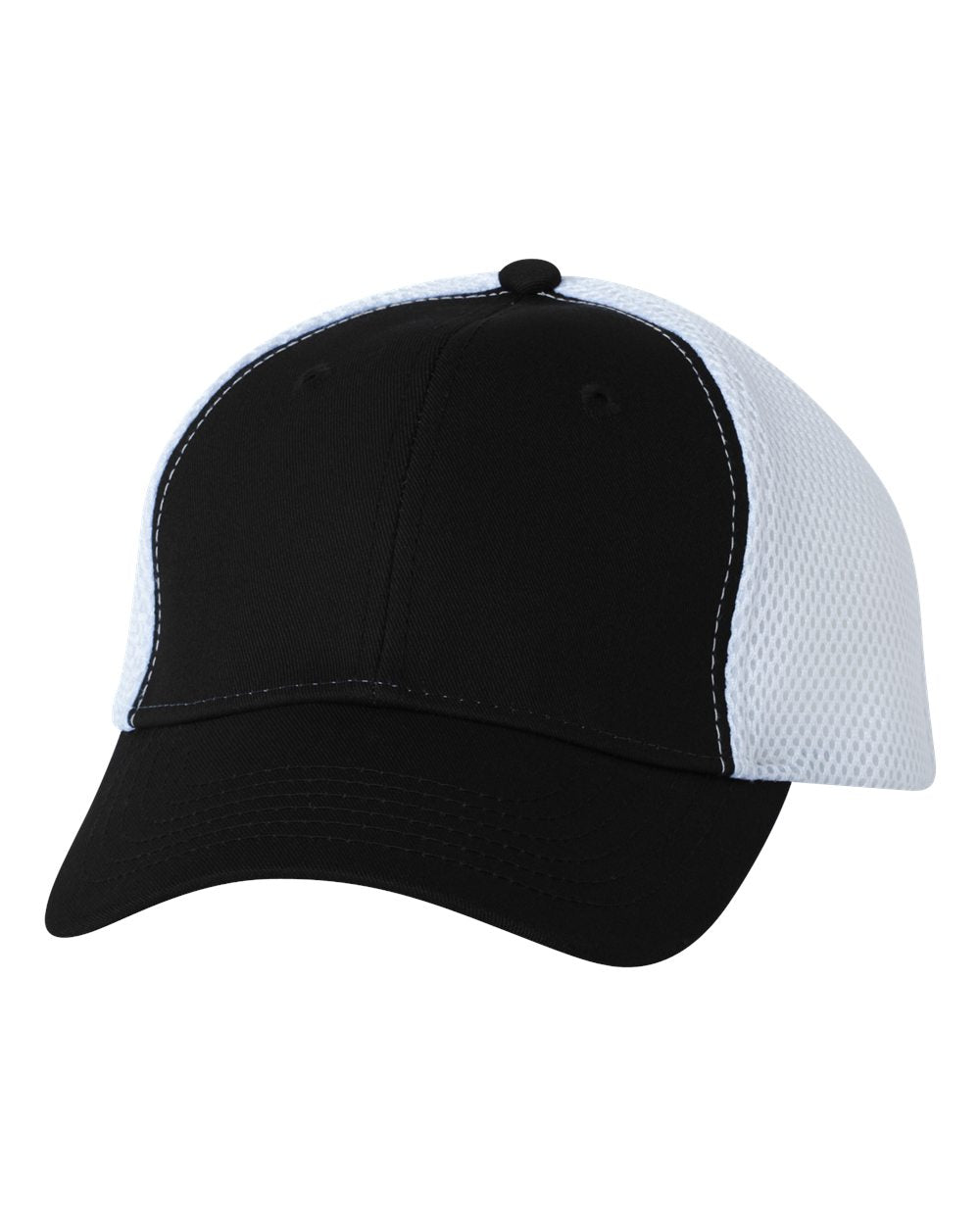 Black and White Color Sportsman Spacer Mesh-Back Cap