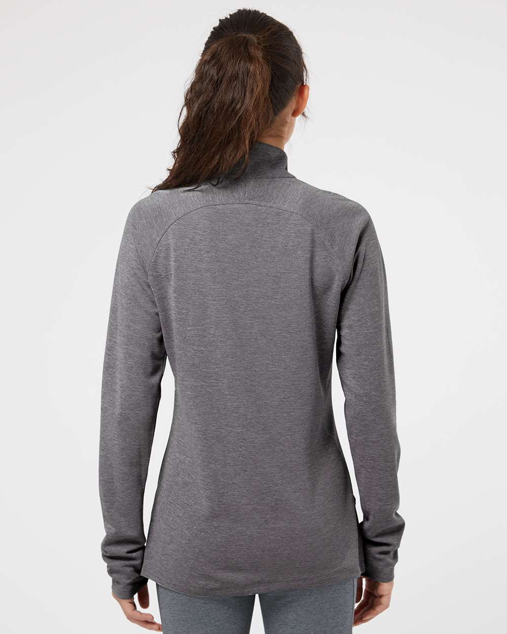 Adidas A281 Women's Lightweight Quarter-Zip Pullover #colormdl_Black Heather/ Carbon