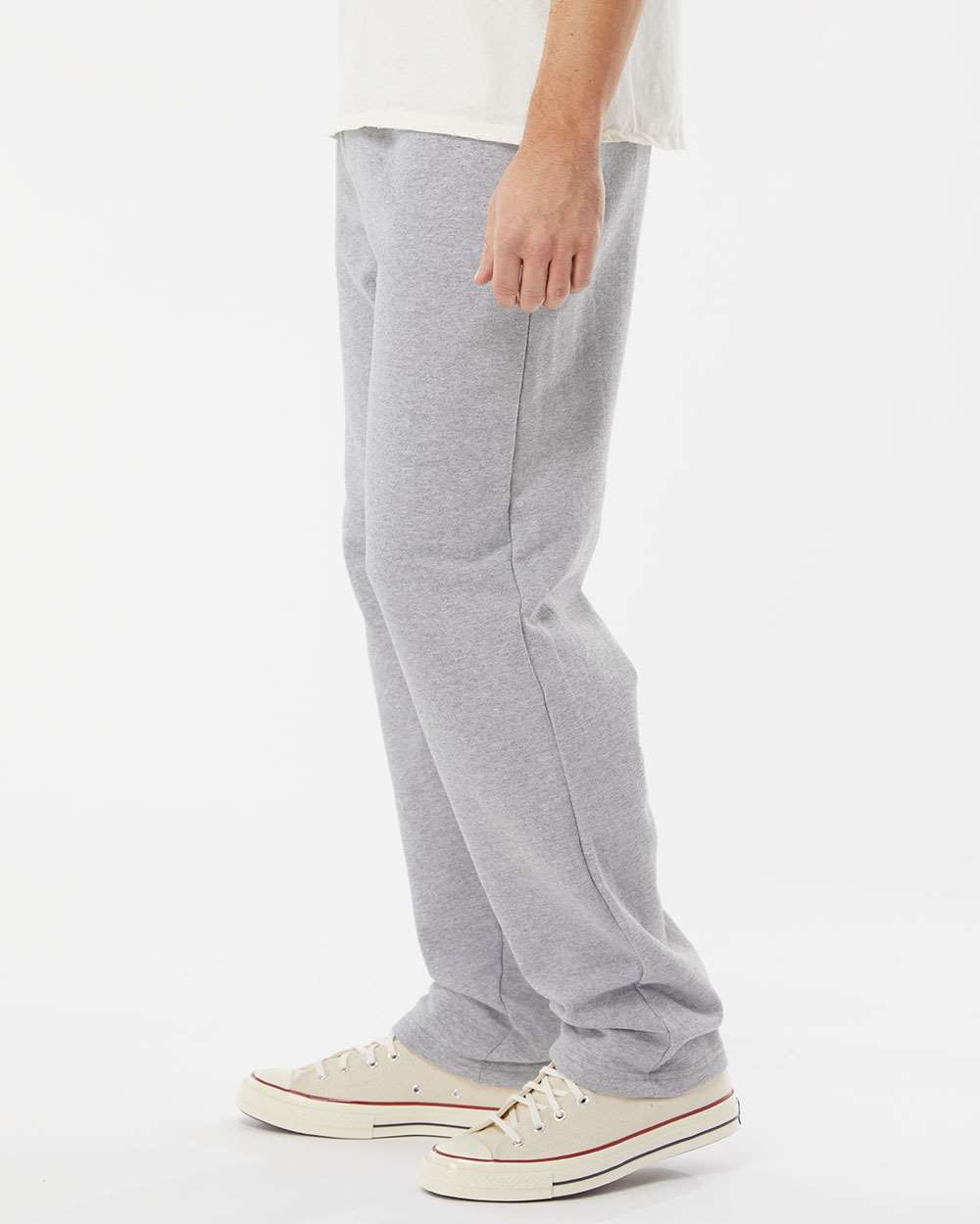 King Fashion Pocketed Open Bottom Sweatpants KF9022 #colormdl_Athletic Grey