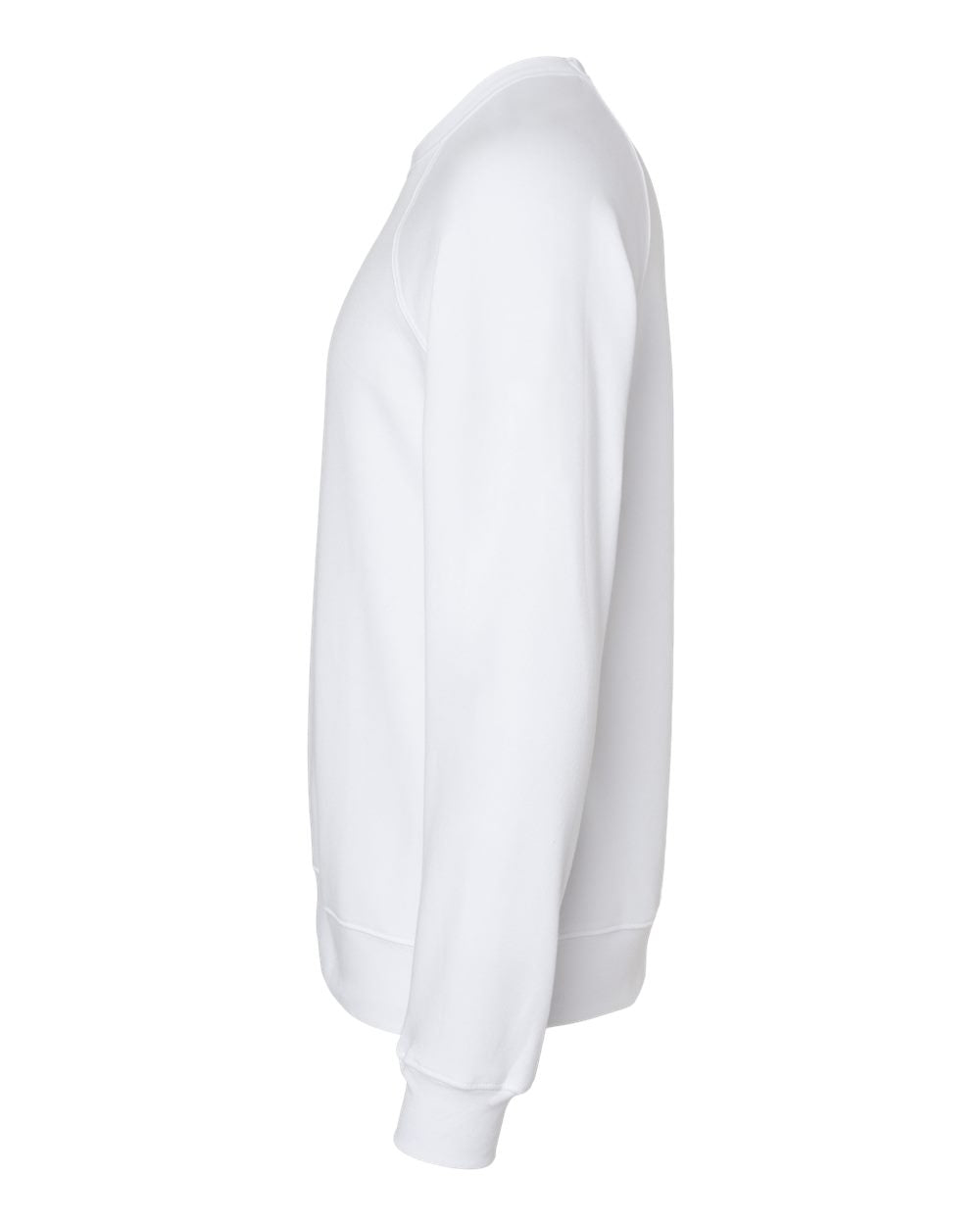 White Color Unisex Sponge Fleece Raglan Crewneck Sweatshirt