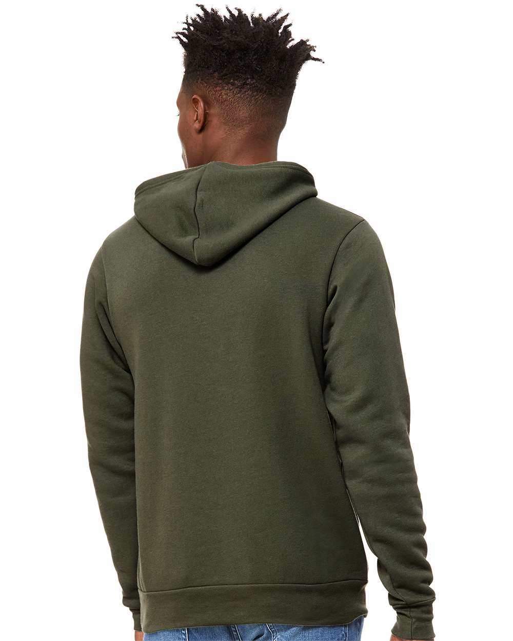 BELLA + CANVAS Unisex Sponge Fleece Hoodie 3719 mdl Military Green Color Unisex Sponge Fleece Hoodie