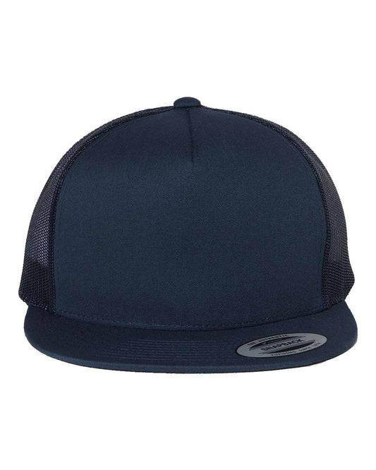 Navy Color Flat Bill Trucker Cap