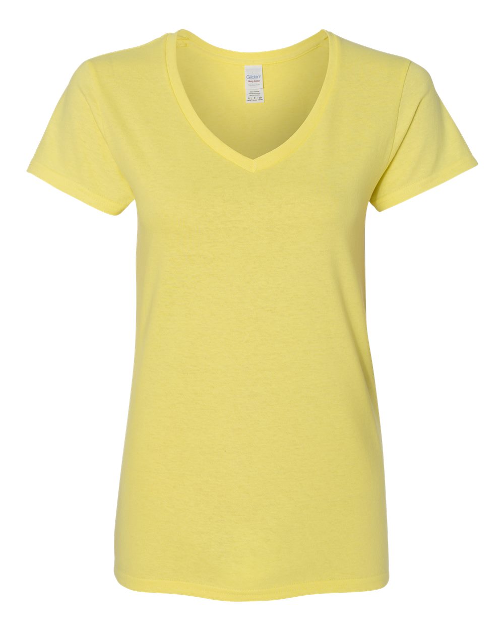 Gildan Heavy Cotton™ Women’s V-Neck T-Shirt 5V00L #color_Cornsilk