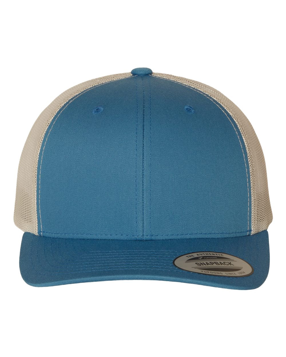 YP Classics Six-Panel Retro Trucker Cap 6606 Steel Blue and Silver Color Six-Panel Retro Trucker Cap