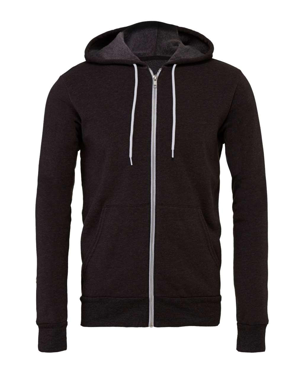 Dark Grey Heather Color Unisex Sponge Fleece Full-Zip Hoodie