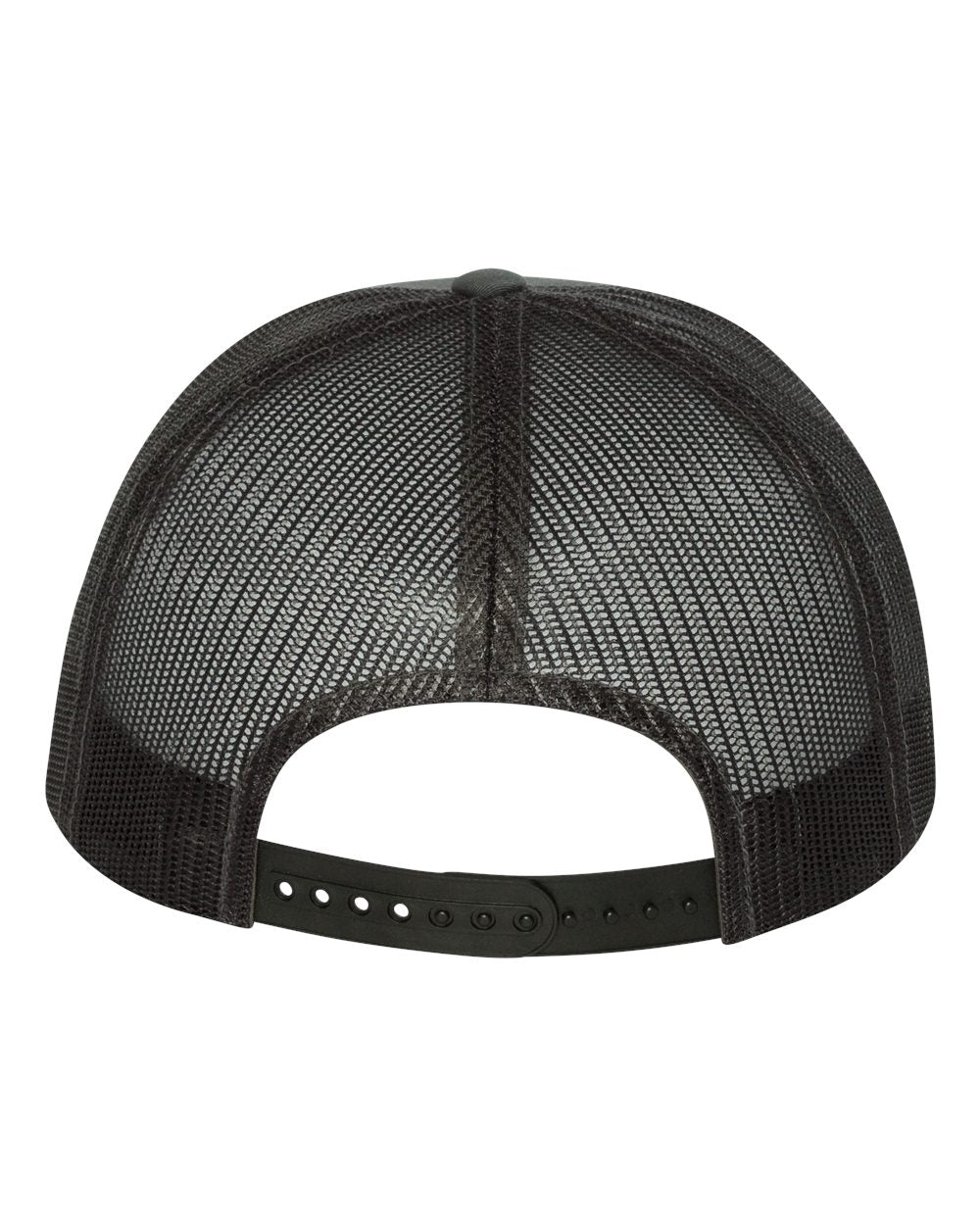 Charcoal Color Flat Bill Trucker Cap Back View
