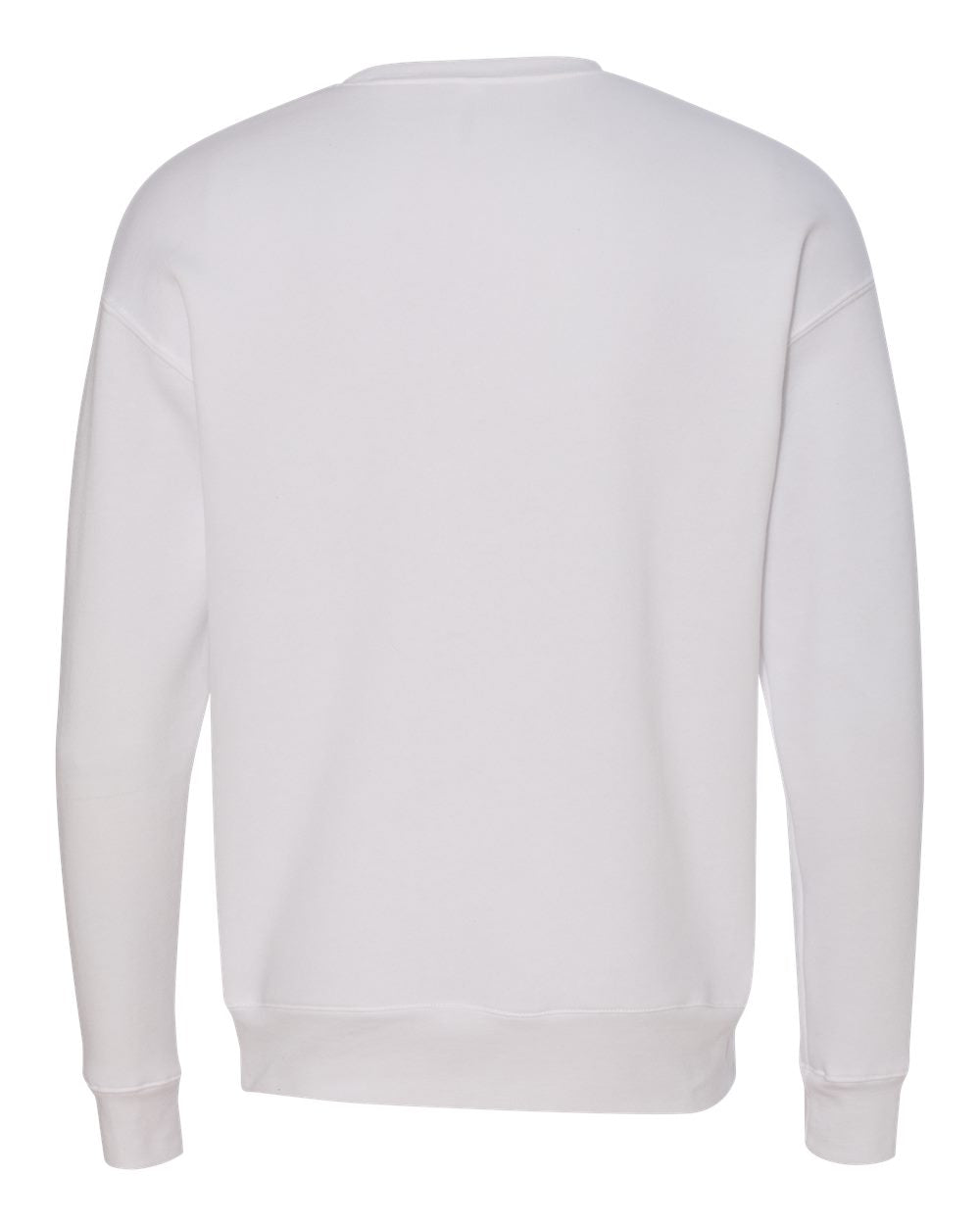 White Color Unisex Sponge Fleece Drop Shoulder Crewneck Sweats