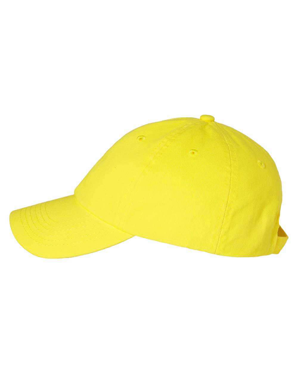 Neon Yellow Color Adult Bio-Washed Classic Dad’s Cap Side View