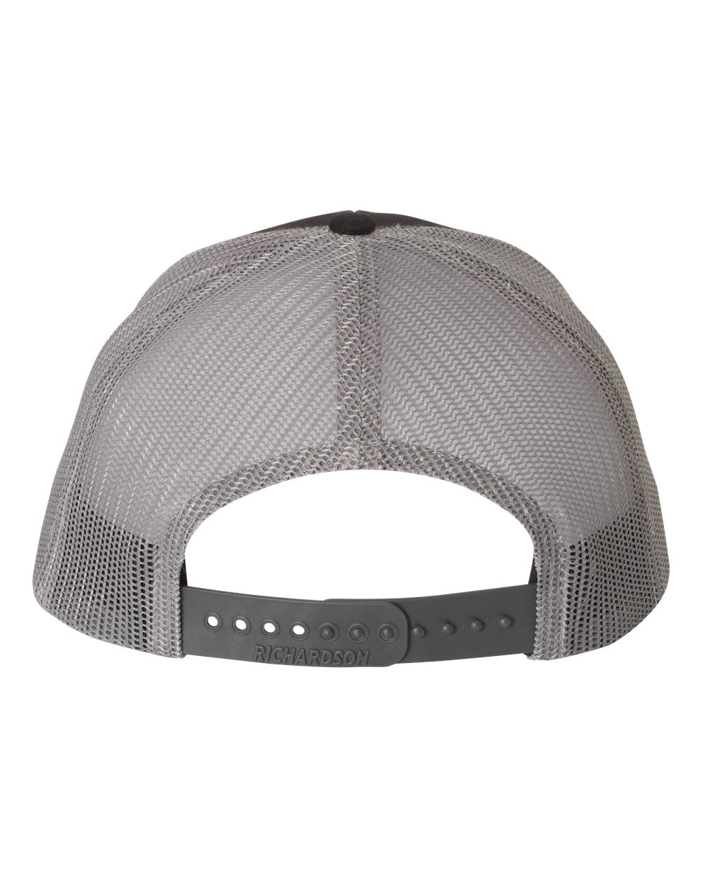 Black and Charcoal Color Adjustable Snapback Trucker Cap Back View