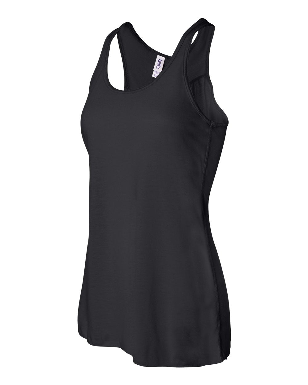 Black Color Women's Flowy Racerback Tank