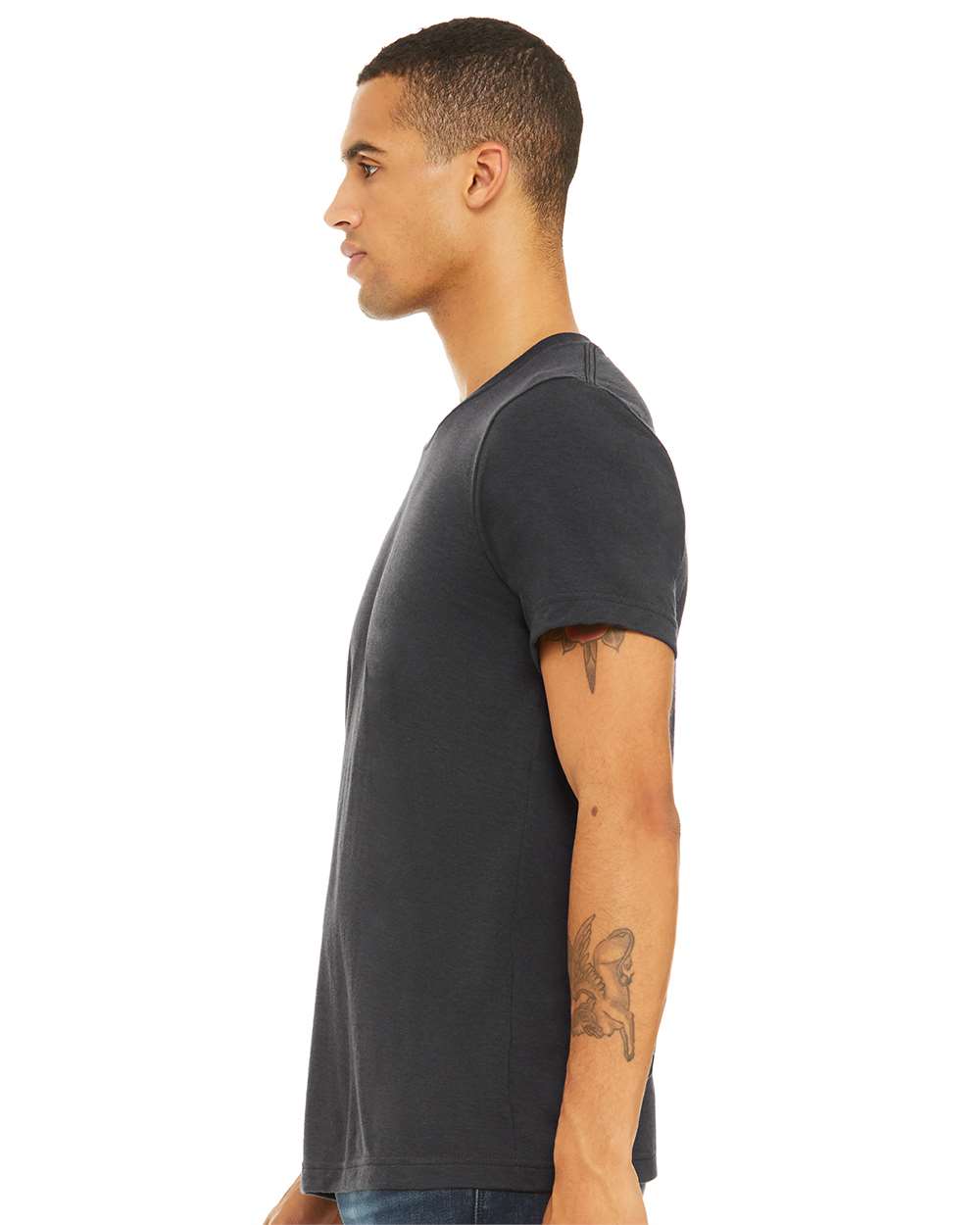 BELLA + CANVAS Unisex Triblend Tee 3413 #colormdl_Solid Dark Grey Triblend