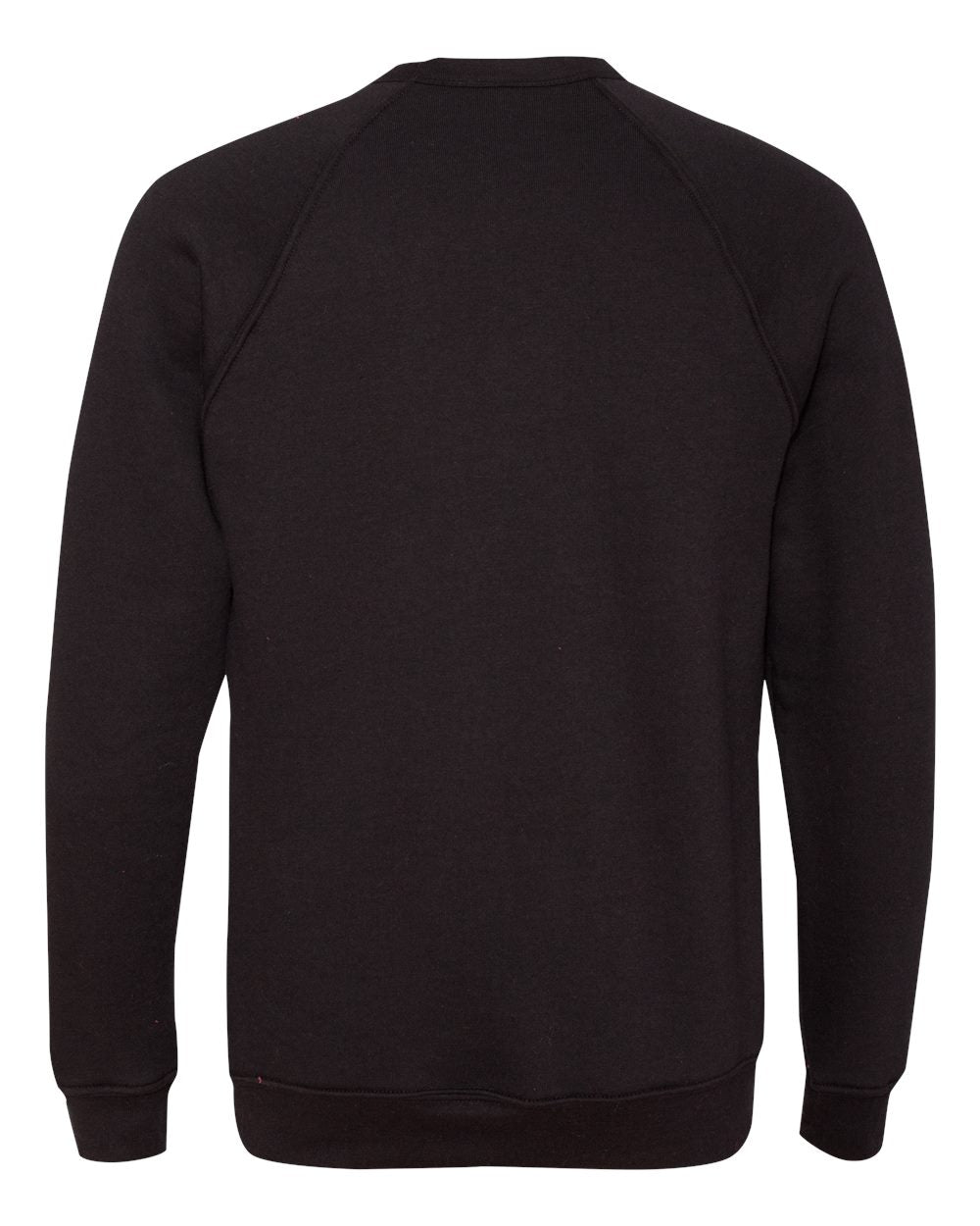 Black Color Unisex Sponge Fleece Raglan Crewneck Sweatshirt