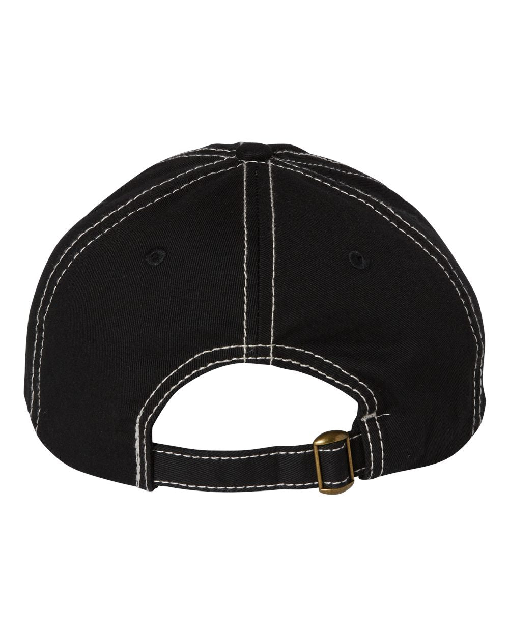 Black and Stone Stitch Color Adult Bio-Washed Classic Dad’s Cap Back View