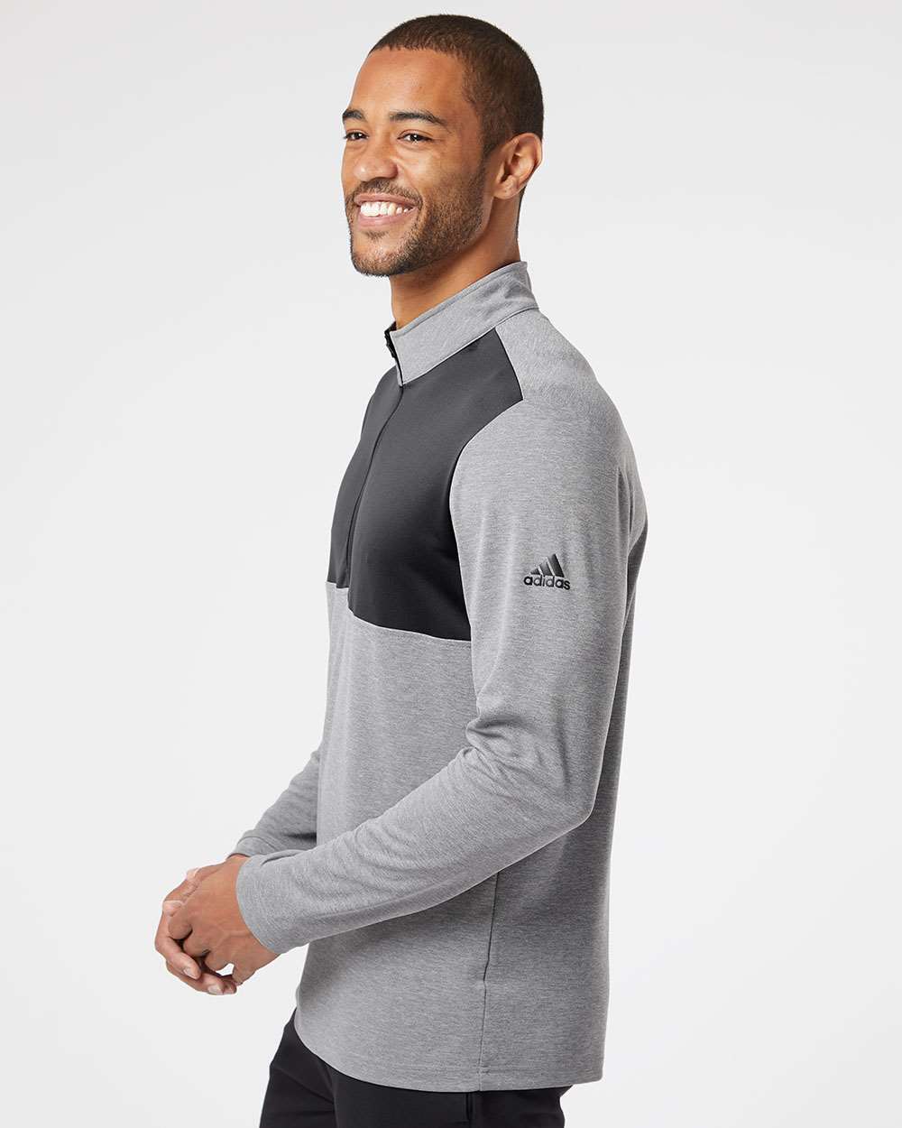 Adidas A280 Lightweight Quarter-Zip Pullover #colormdl_Grey Three Heather/ Carbon