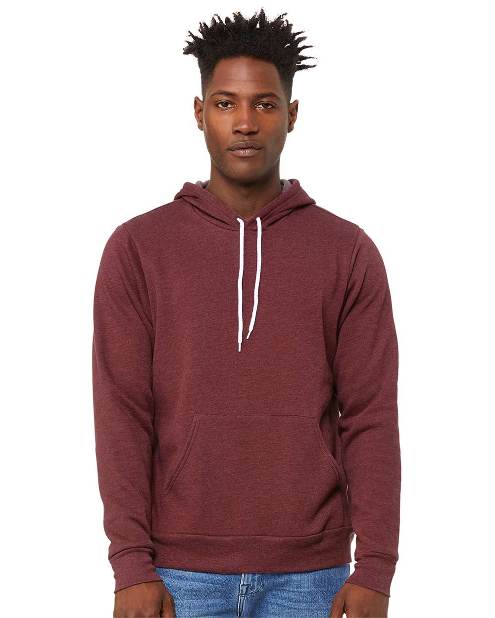BELLA + CANVAS Unisex Sponge Fleece Hoodie 3719 #colormdl_Heather Maroon