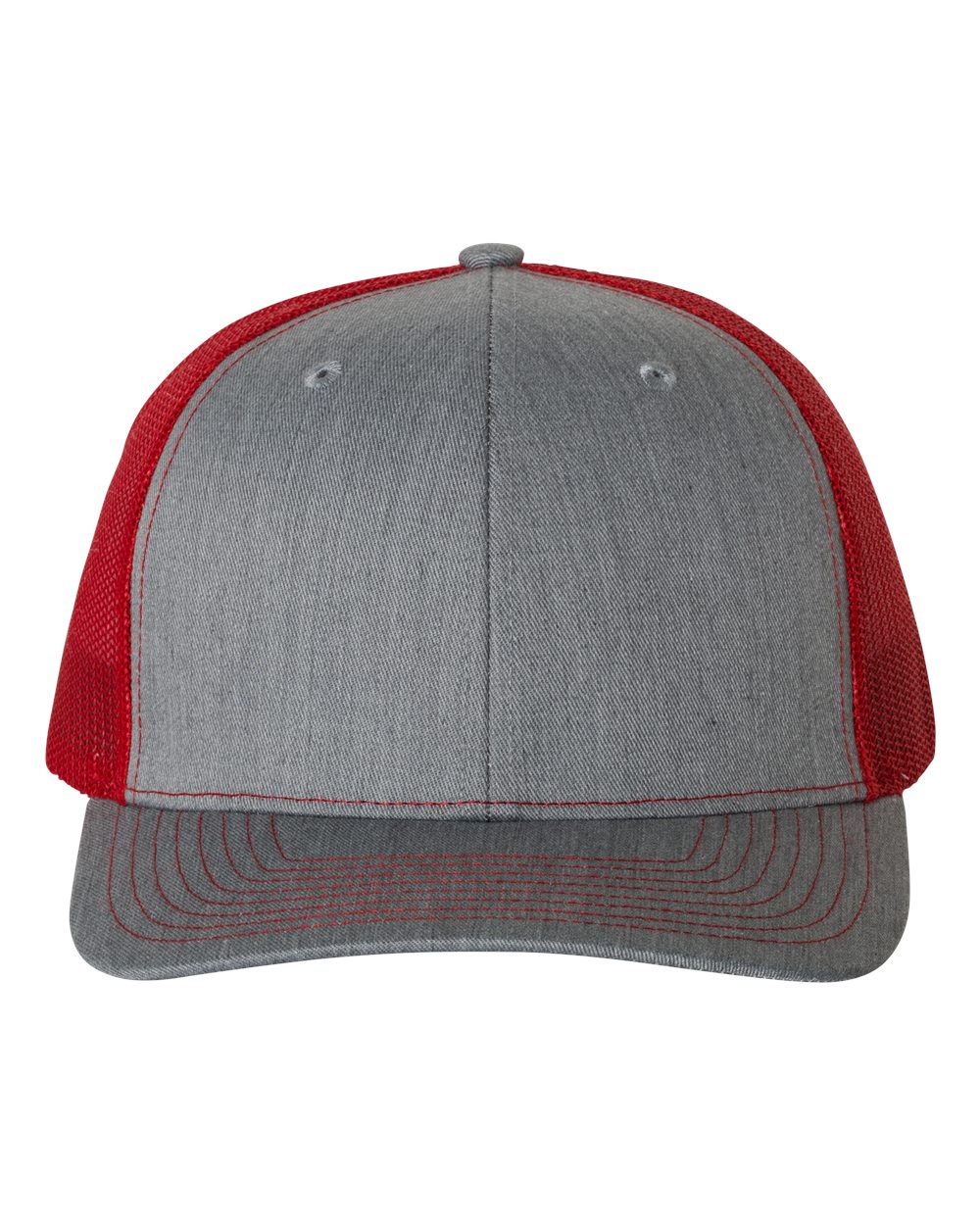 Heather Grey and Red Adjustable Snapback Trucker Cap