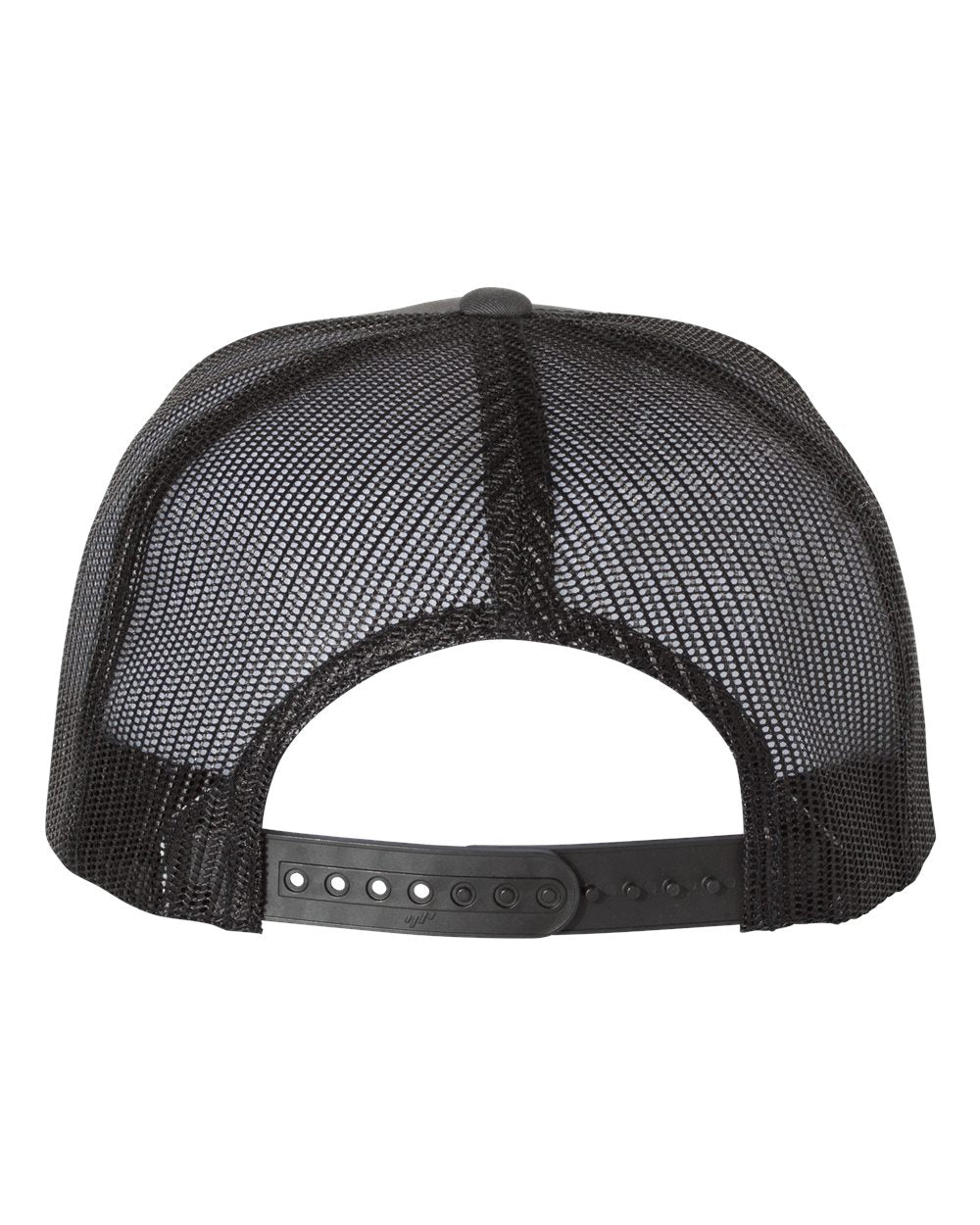 YP Classics Flat Bill Trucker Cap 6006 Charcoal and Black Color Flat Bill Trucker Cap Back View