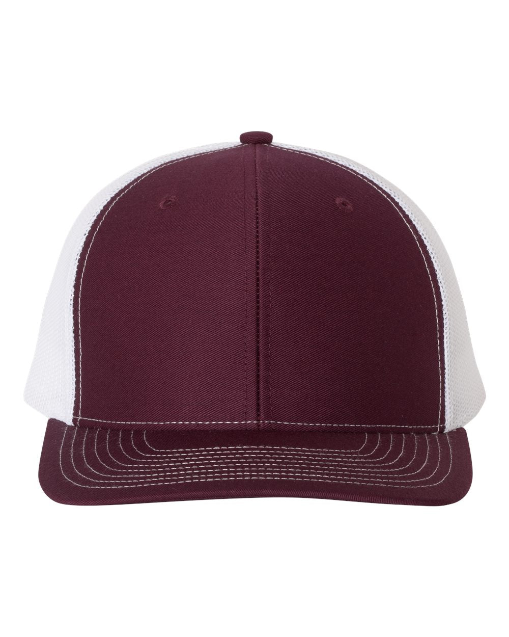 Richardson Adjustable Snapback Trucker Cap 112 Maroon and White Color Adjustable Snapback Trucker Cap