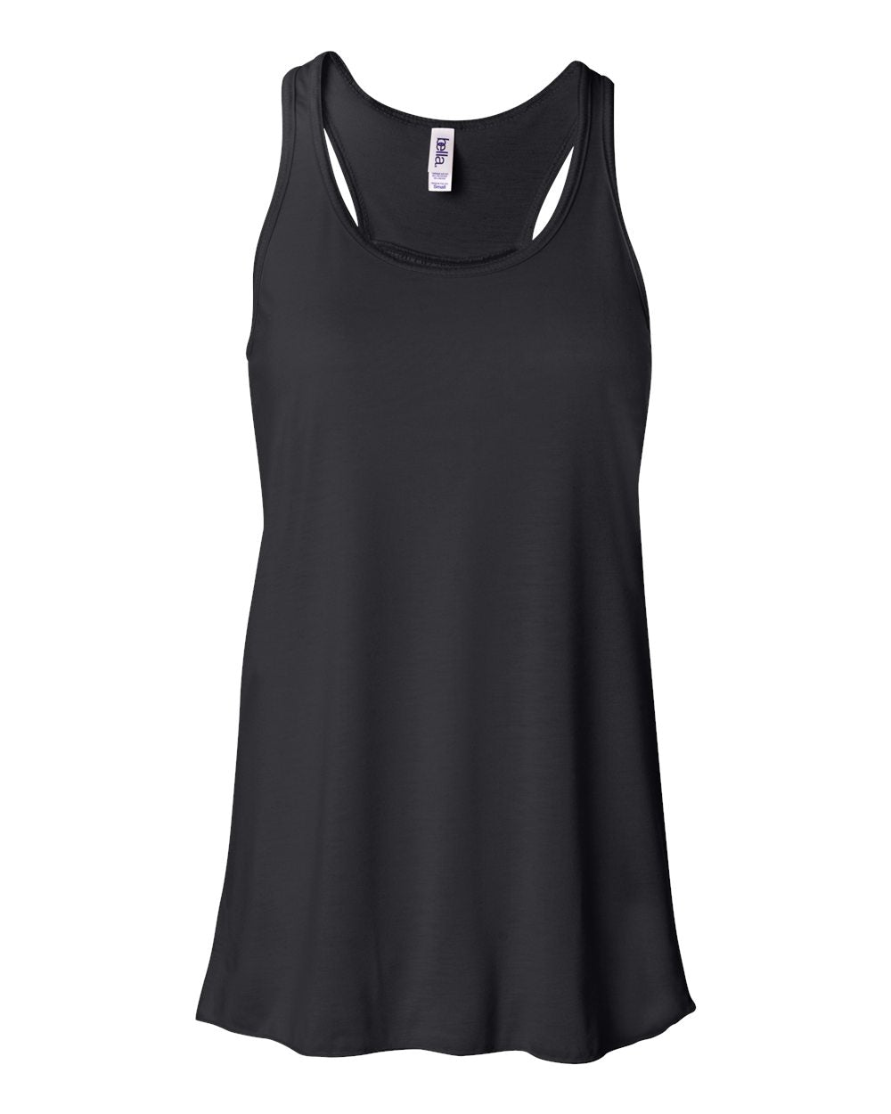 Black Color Color Women's Flowy Racerback Tank