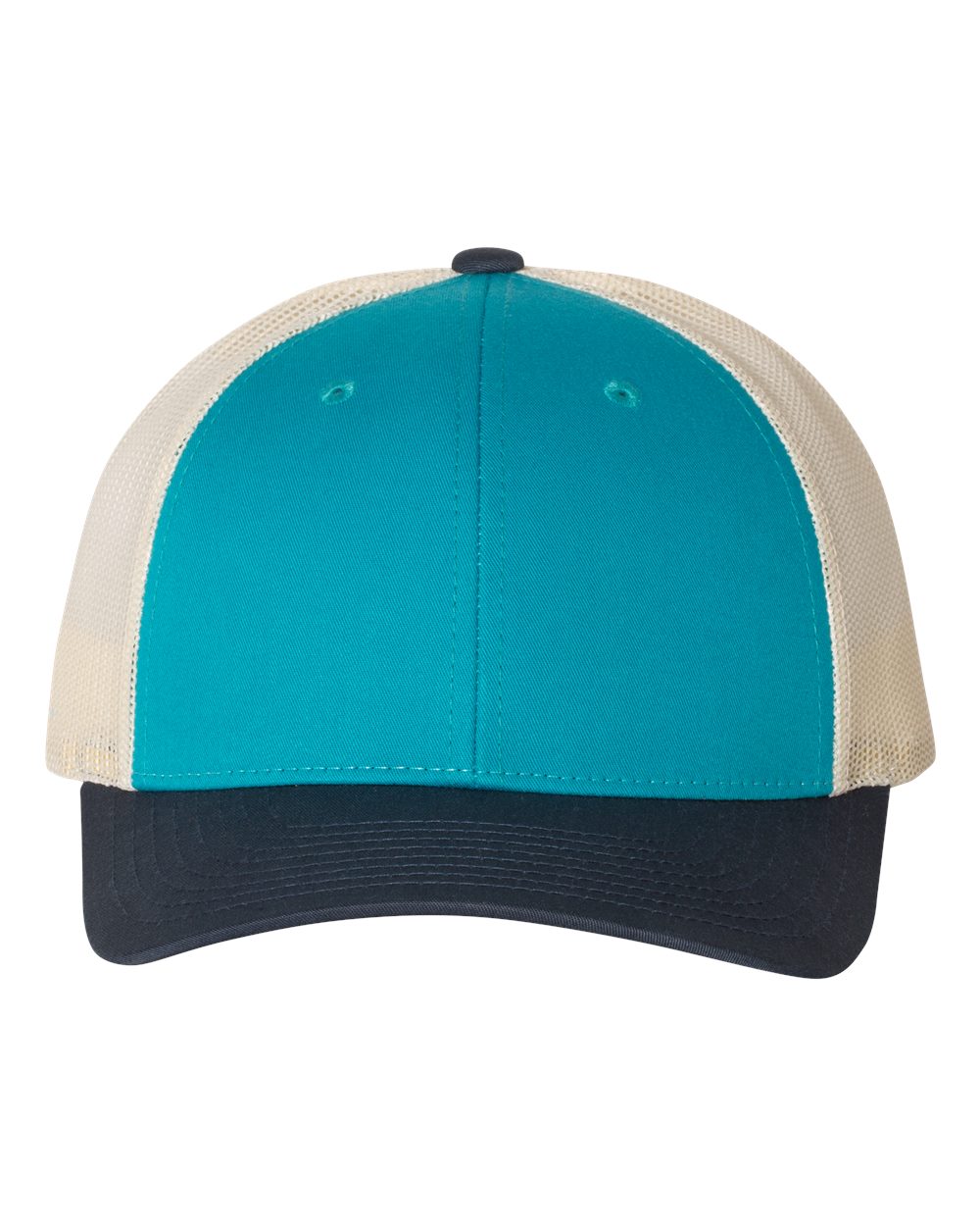 Blue Teal and Birch, Navy Color Richardson Low Pro Trucker Cap